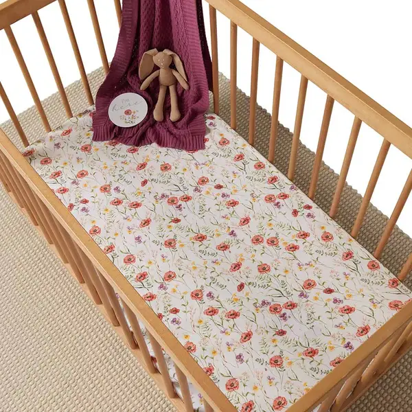 Snuggle Hunny Kids Snuggle Hunny Organic Fitted Cot Sheet Meadow
