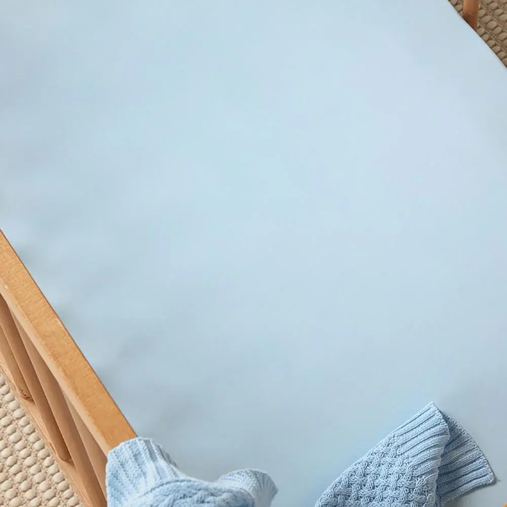 Snuggle Hunny Kids Snuggle Hunny Organic Fitted Cot Sheet Baby Blue