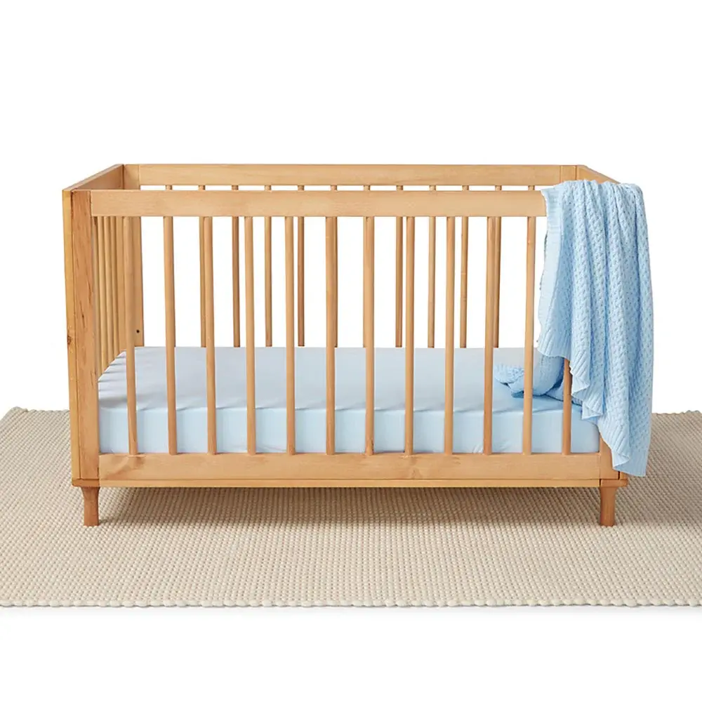 Snuggle Hunny Kids Snuggle Hunny Organic Fitted Cot Sheet Baby Blue