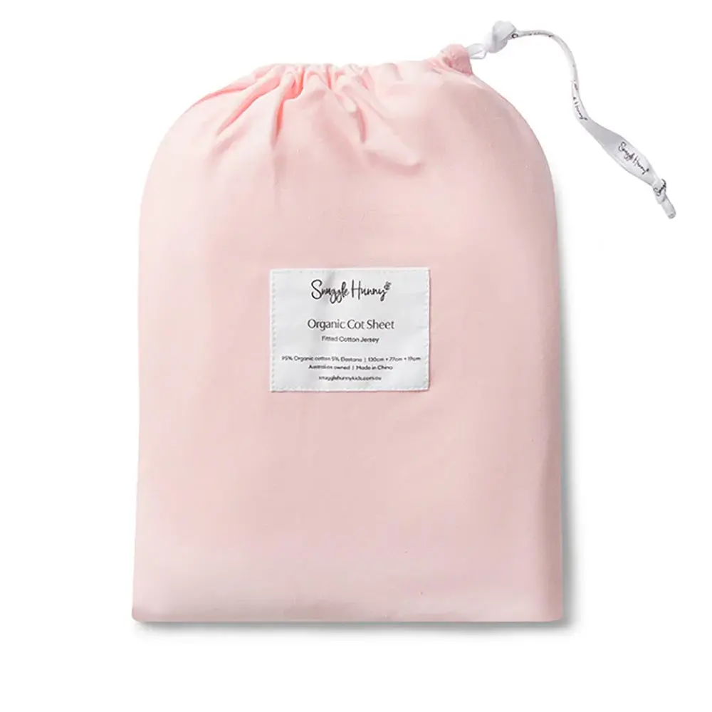 Snuggle Hunny Kids Snuggle Hunny Organic Fitted Cot Sheet Baby Pink