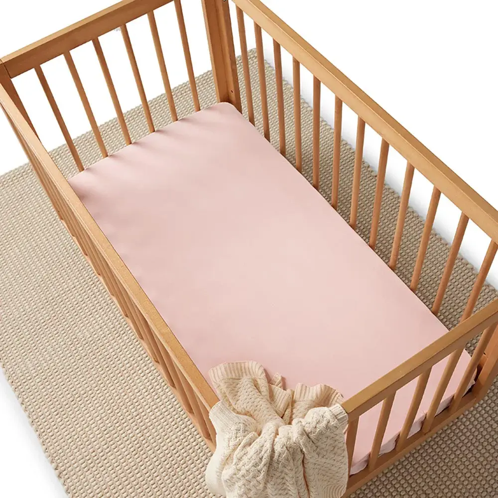 Snuggle Hunny Kids Snuggle Hunny Organic Fitted Cot Sheet Baby Pink