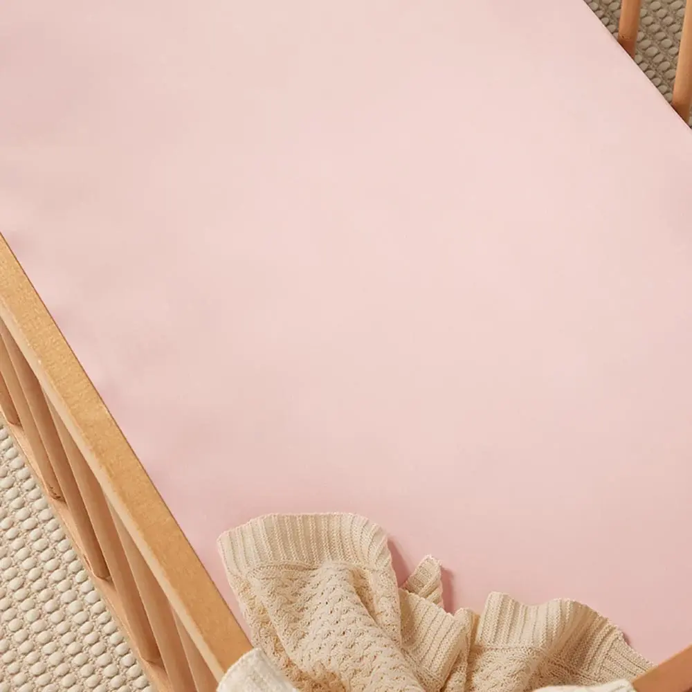 Snuggle Hunny Kids Snuggle Hunny Organic Fitted Cot Sheet Baby Pink