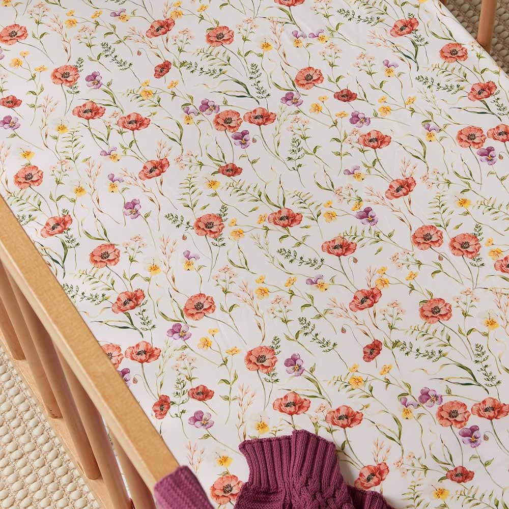 Snuggle Hunny Kids Snuggle Hunny Organic Fitted Cot Sheet Meadow