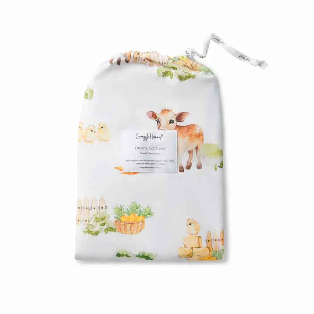 Snuggle Hunny Kids Snuggle Hunny Organic Fitted Cot Sheet Farm