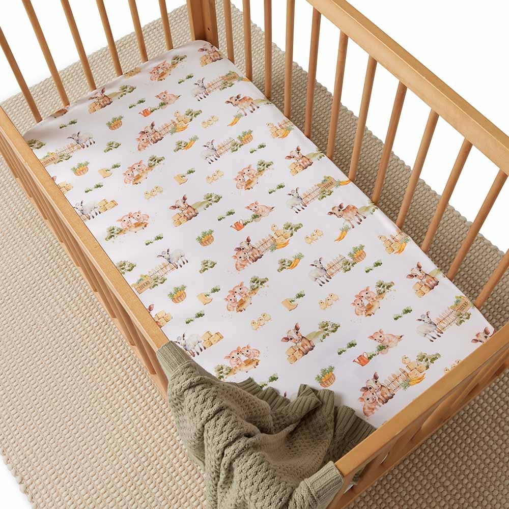 Snuggle Hunny Kids Snuggle Hunny Organic Fitted Cot Sheet Farm