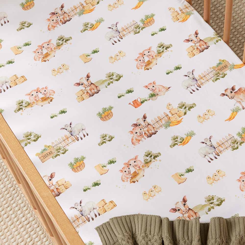 Snuggle Hunny Kids Snuggle Hunny Organic Fitted Cot Sheet Farm