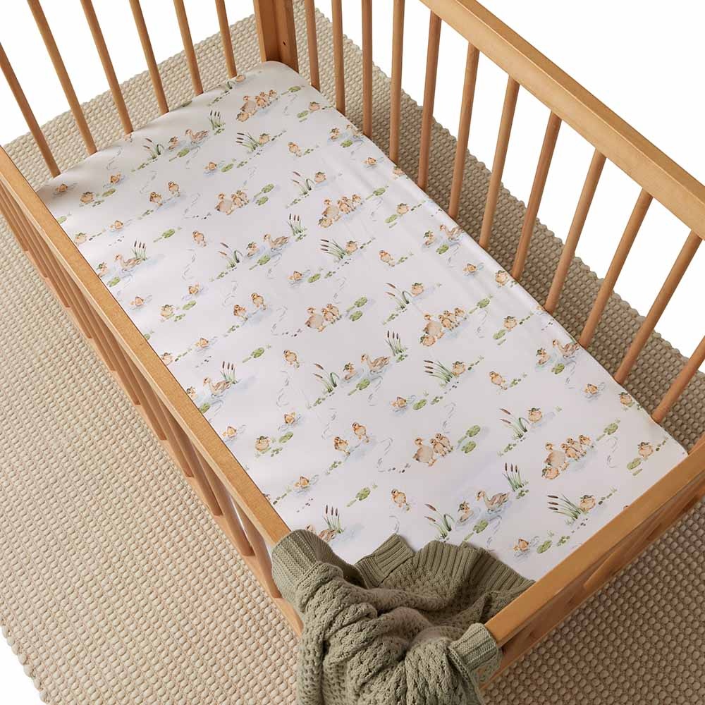 Snuggle Hunny Kids Snuggle Hunny Organic Fitted Cot Sheet Duck Pond