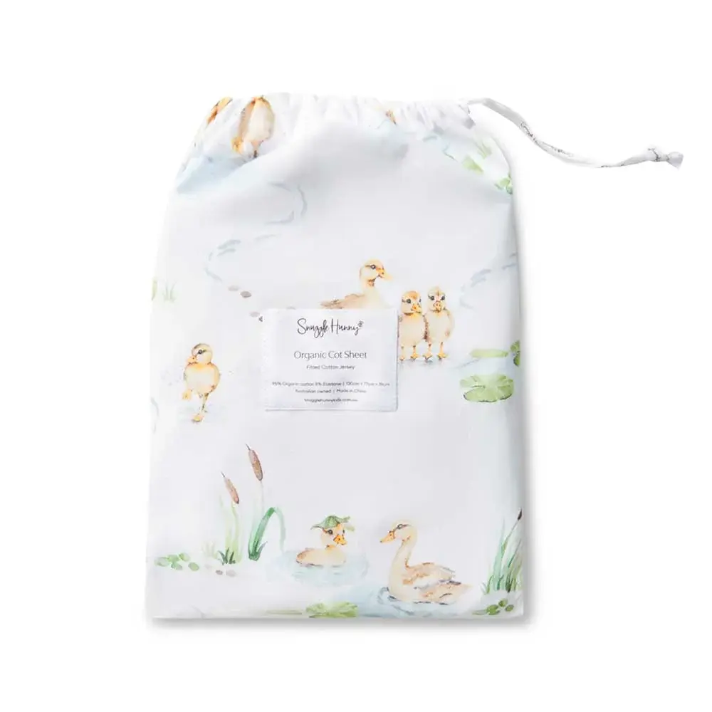 Snuggle Hunny Kids Snuggle Hunny Organic Fitted Cot Sheet Duck Pond