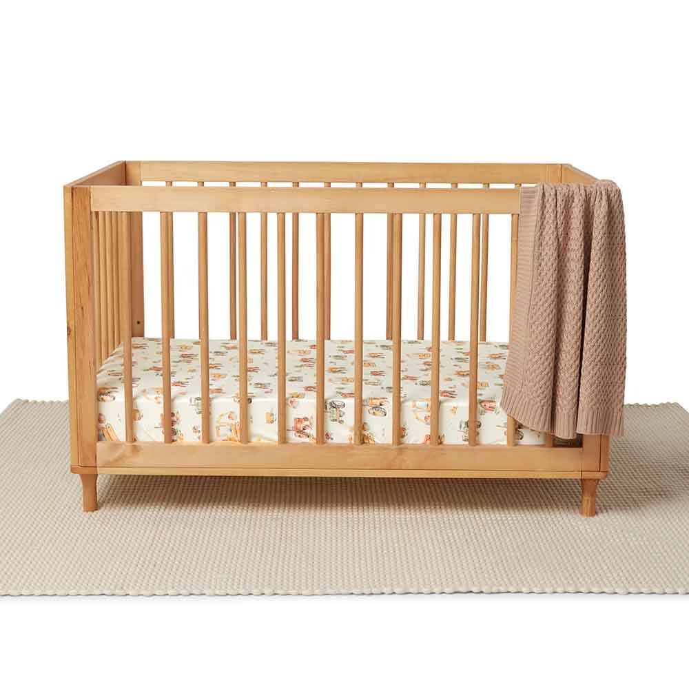 Snuggle Hunny Kids Snuggle Hunny Organic Fitted Cot Sheet Diggers
