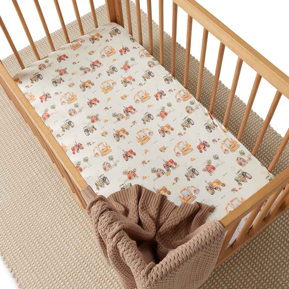 Snuggle Hunny Kids Snuggle Hunny Organic Fitted Cot Sheet Diggers