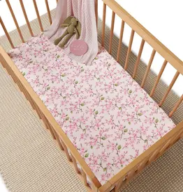 Snuggle Hunny Kids Snuggle Hunny Organic Fitted Cot Sheet Cherry Blossom