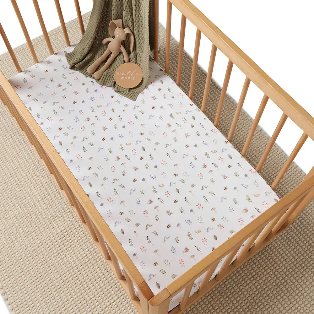 Snuggle Hunny Kids Snuggle Hunny Organic Fitted Cot Sheet Garden Friends
