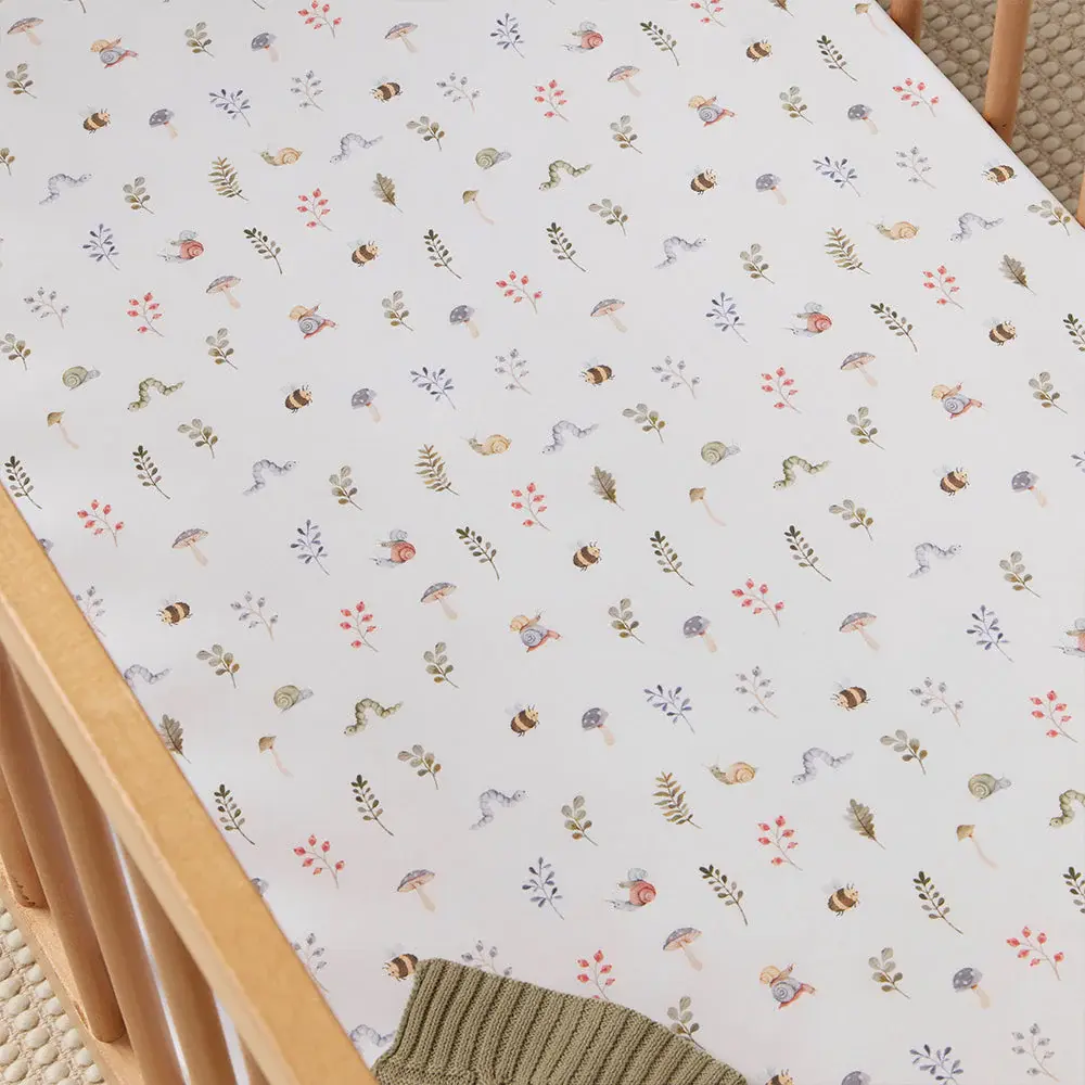 Snuggle Hunny Kids Snuggle Hunny Organic Fitted Cot Sheet Garden Friends