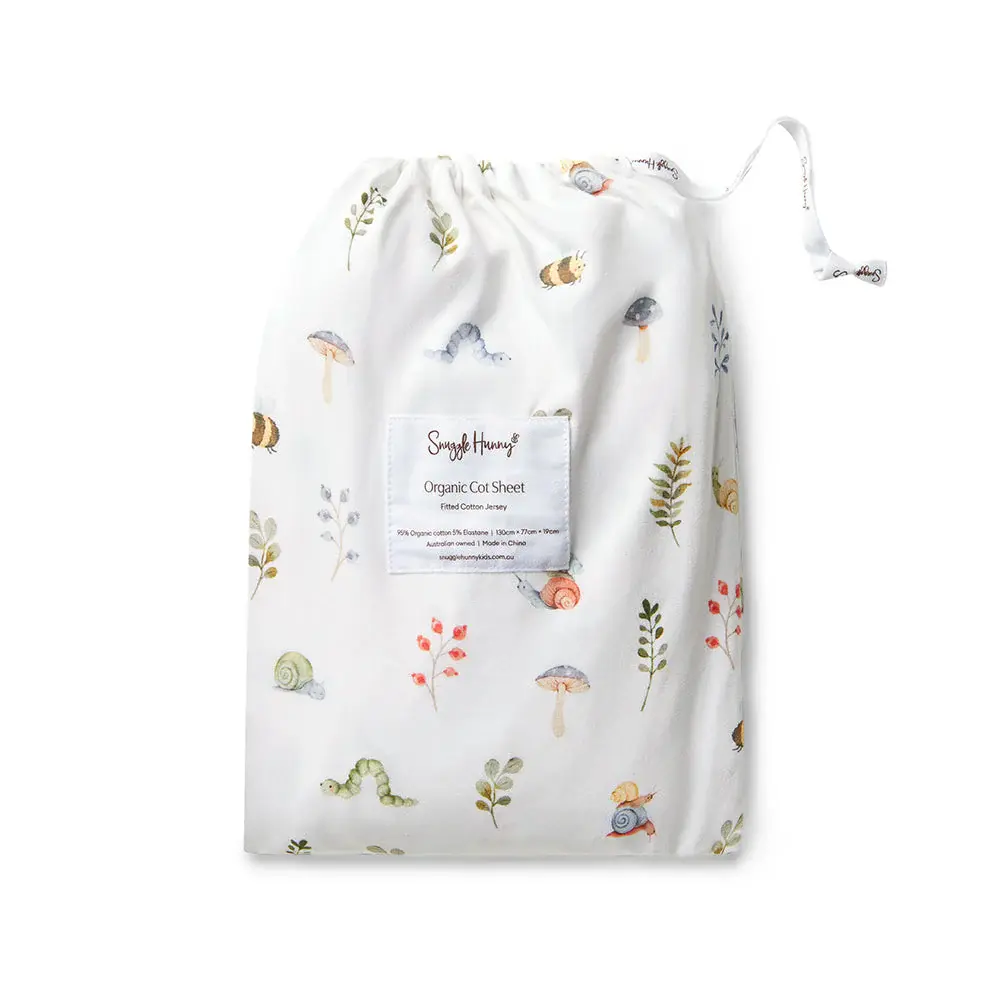 Snuggle Hunny Kids Snuggle Hunny Organic Fitted Cot Sheet Garden Friends