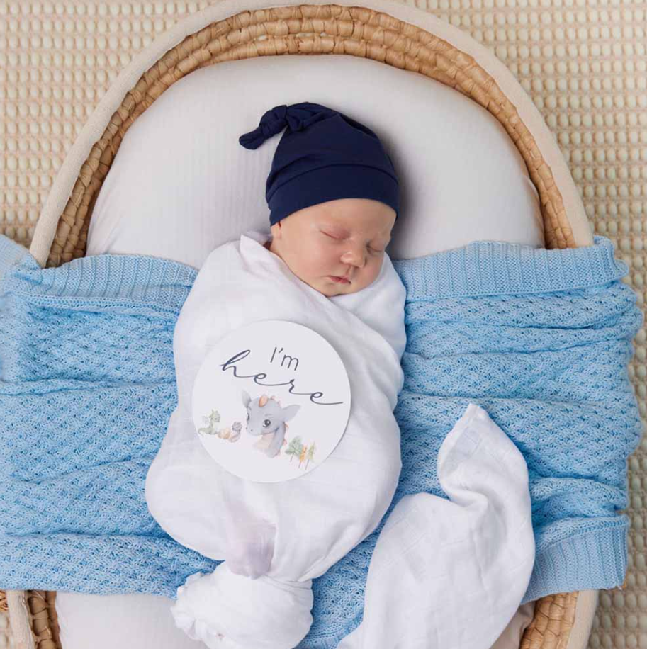 Snuggle Hunny Kids Snuggle Hunny Diamond Knit Organic Baby Blanket Baby Blue