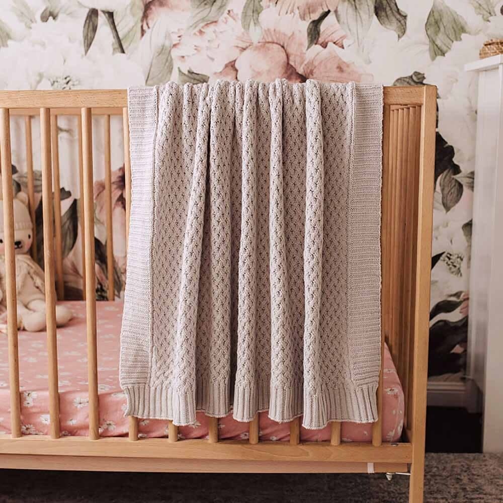 Snuggle Hunny Kids Snuggle Hunny Diamond Knit Blanket - Warm Grey