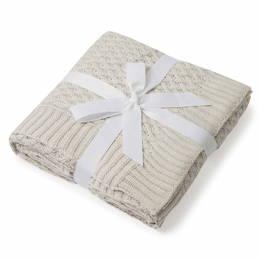 Snuggle Hunny Kids Snuggle Hunny Diamond Knit Blanket - Warm Grey