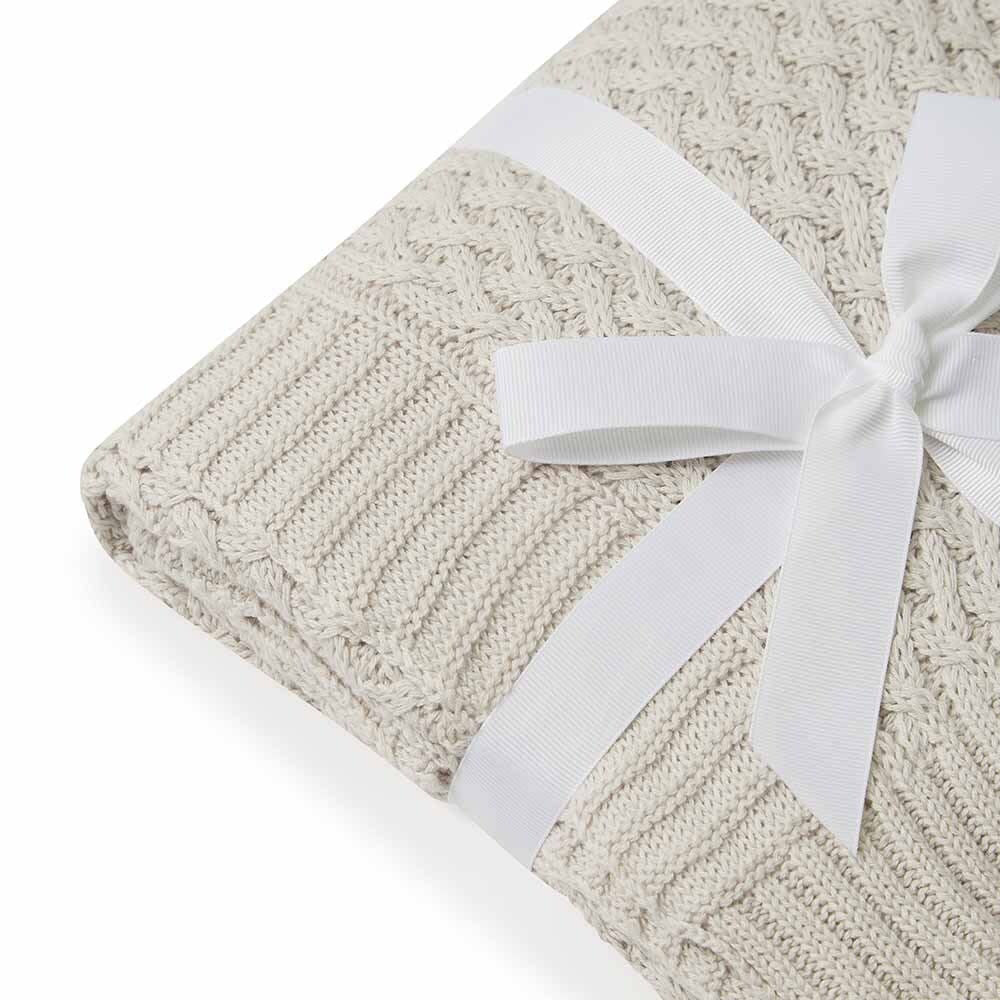 Snuggle Hunny Kids Snuggle Hunny Diamond Knit Blanket - Warm Grey
