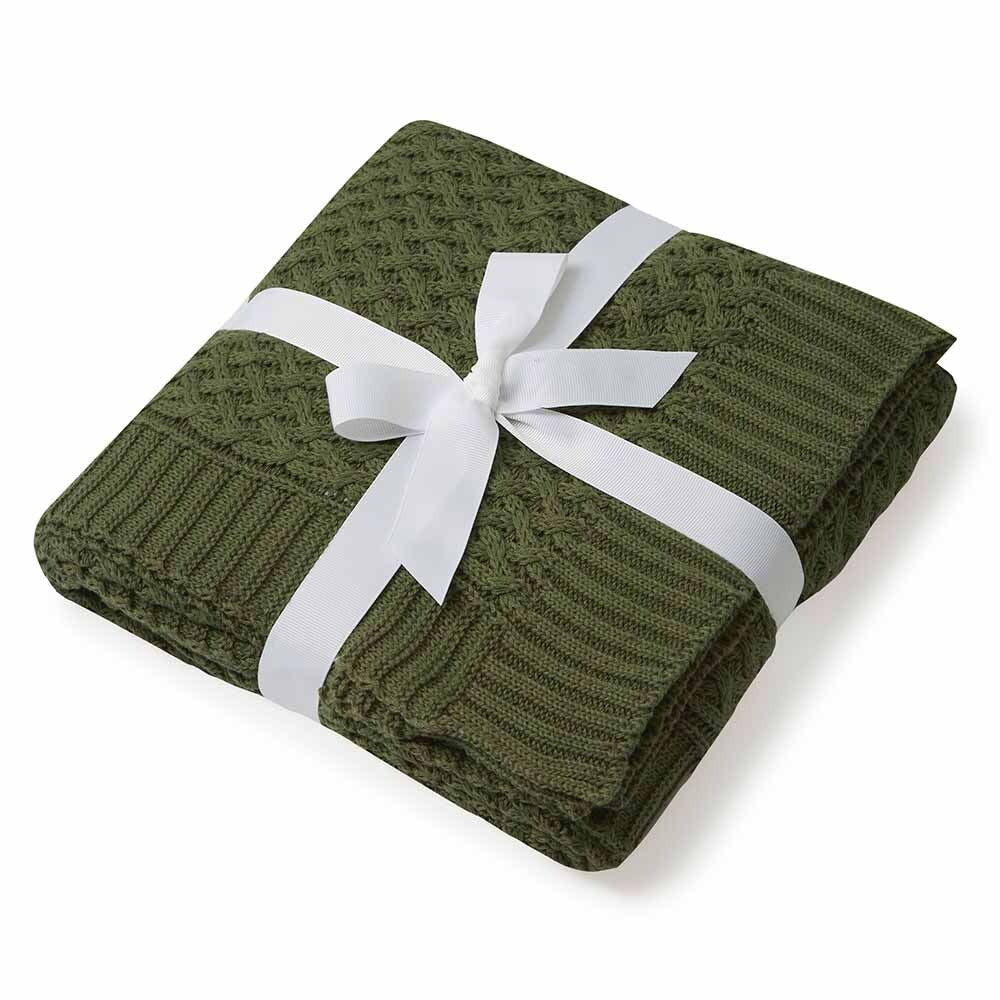 Snuggle Hunny Kids Snuggle Hunny Diamond Knit Blanket - Olive