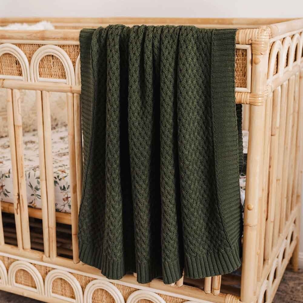Snuggle Hunny Kids Snuggle Hunny Diamond Knit Blanket - Olive