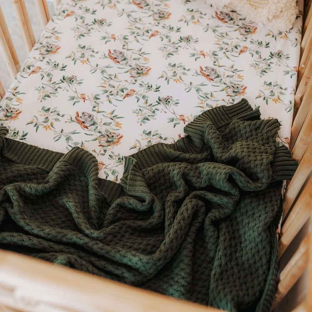 Snuggle Hunny Kids Snuggle Hunny Diamond Knit Blanket - Olive