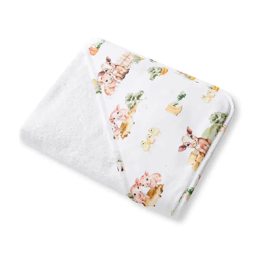 Snuggle Hunny Kids Snuggle Hunny Organic Hooded Baby Towel Farm