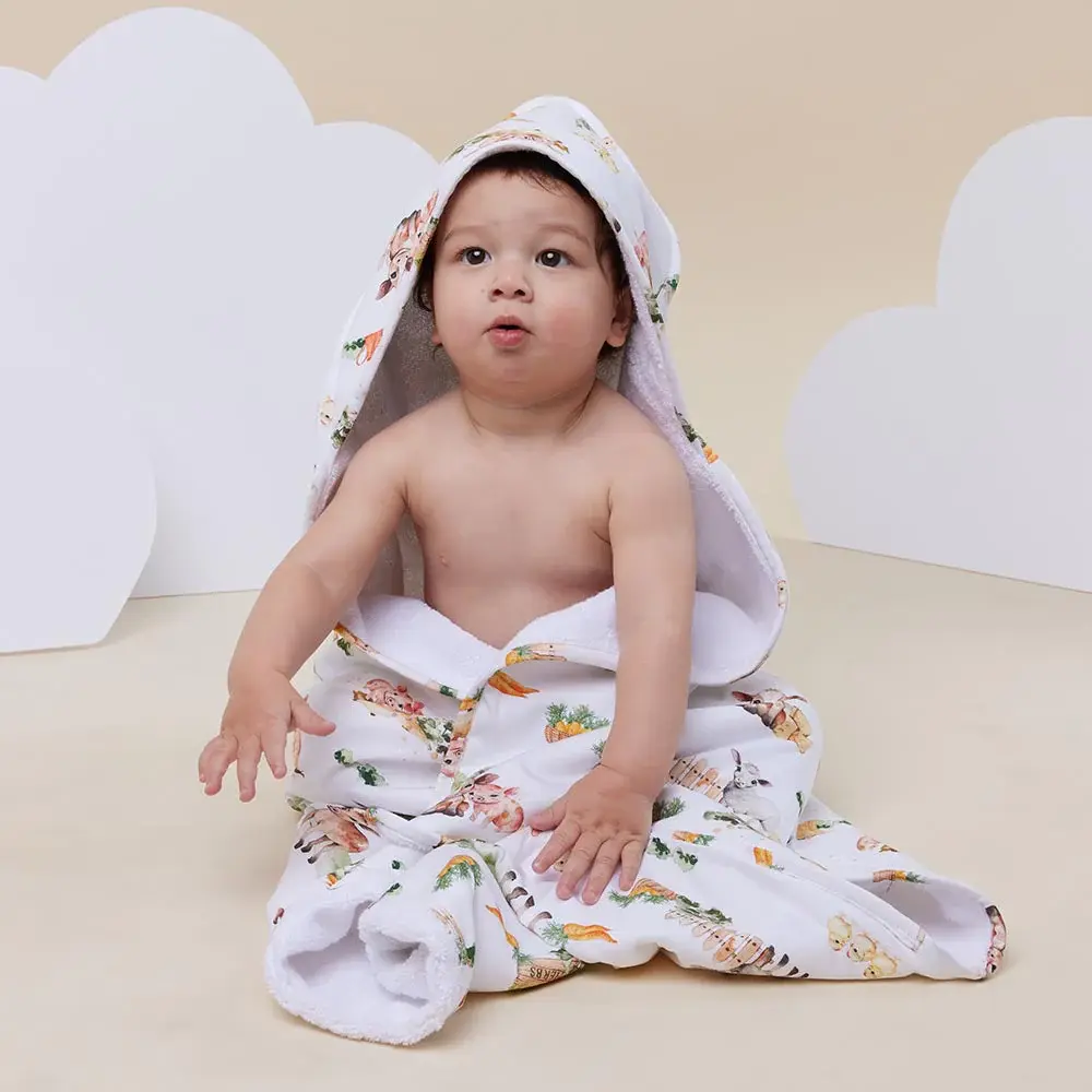 Snuggle Hunny Kids Snuggle Hunny Organic Hooded Baby Towel Farm