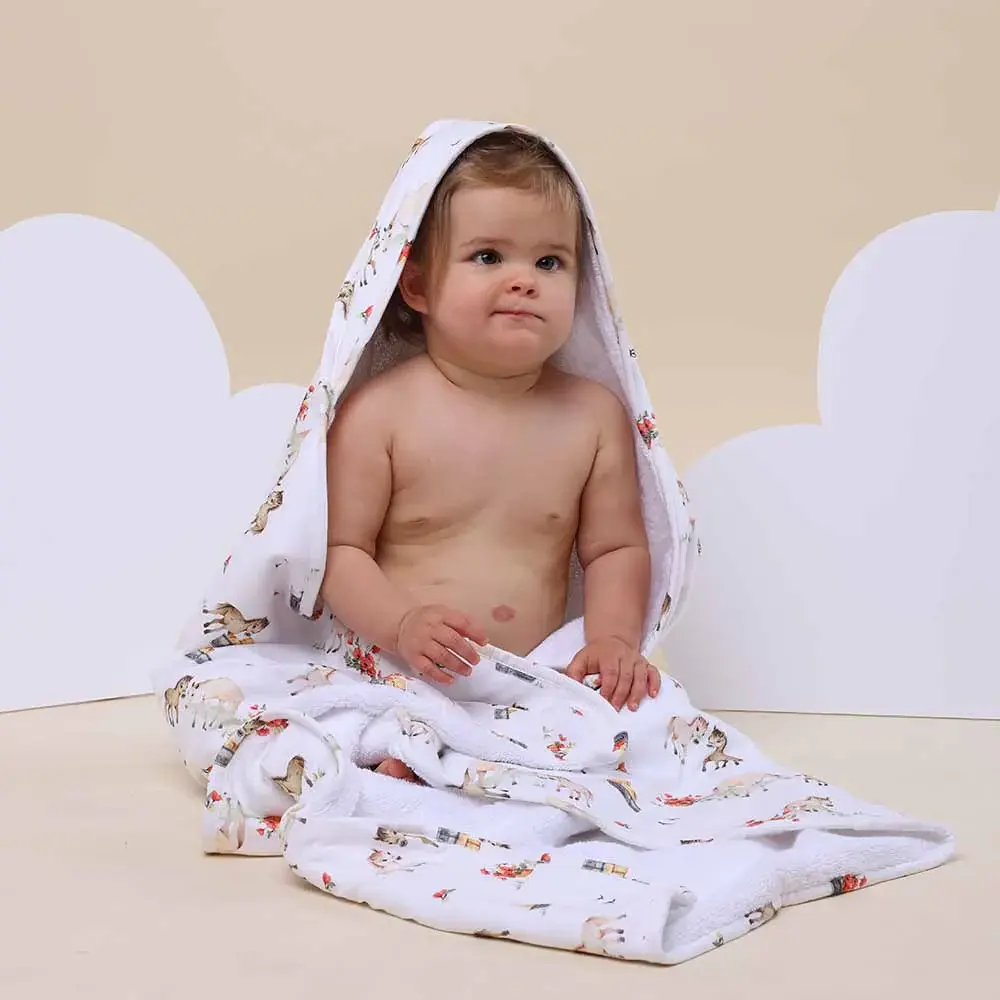 Snuggle Hunny Kids Snuggle Hunny Organic Hooded Baby Towel Pony Pals