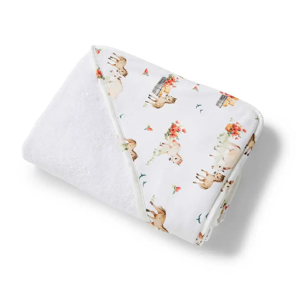 Snuggle Hunny Kids Snuggle Hunny Organic Hooded Baby Towel Pony Pals