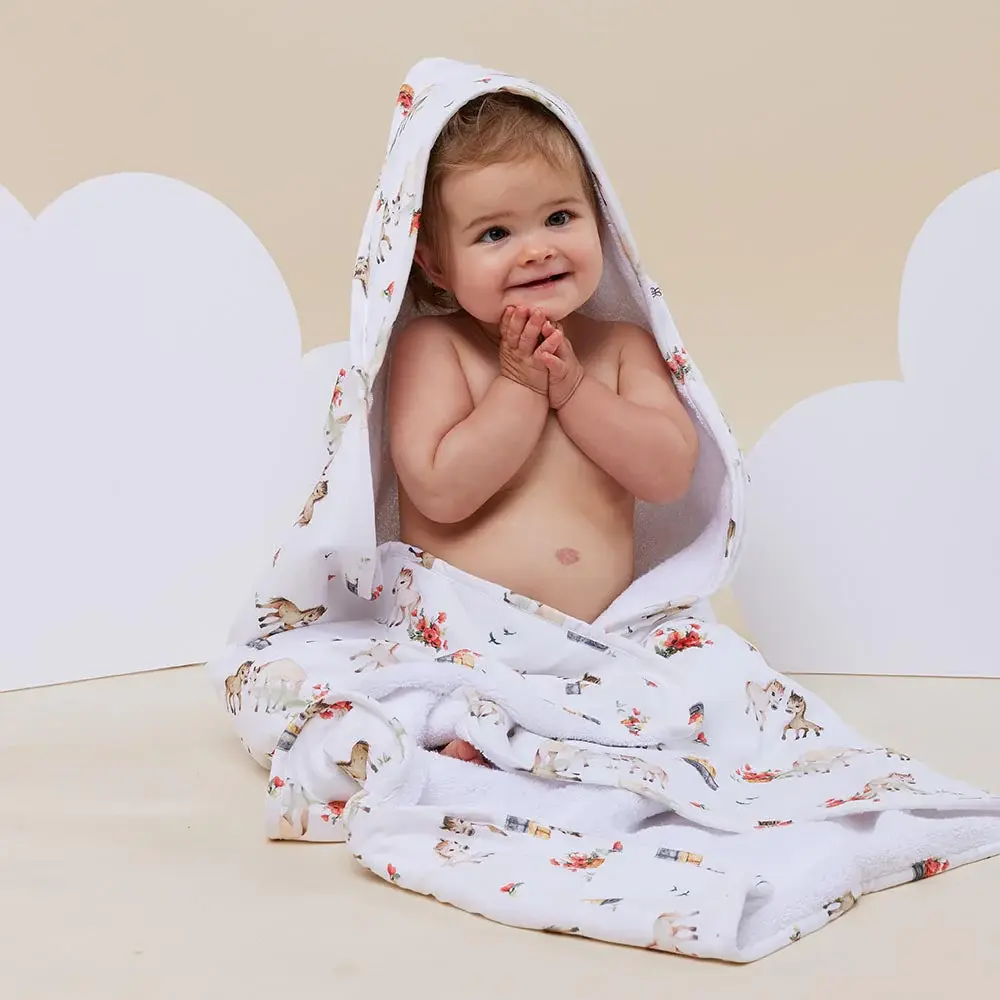 Snuggle Hunny Kids Snuggle Hunny Organic Hooded Baby Towel Pony Pals