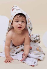 Snuggle Hunny Kids Snuggle Hunny Organic Hooded Baby Towel Diggers & Tractors