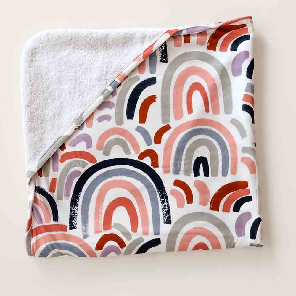 Snuggle Hunny Kids Snuggle Hunny Organic Extra Large Hooded Bath Towel Rainbow