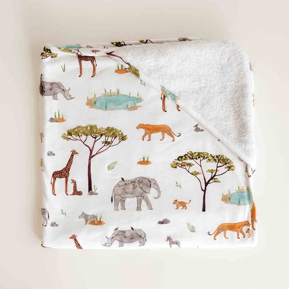 Snuggle Hunny Kids Snuggle Hunny Organic Extra Large Hooded Bath Towel Safari