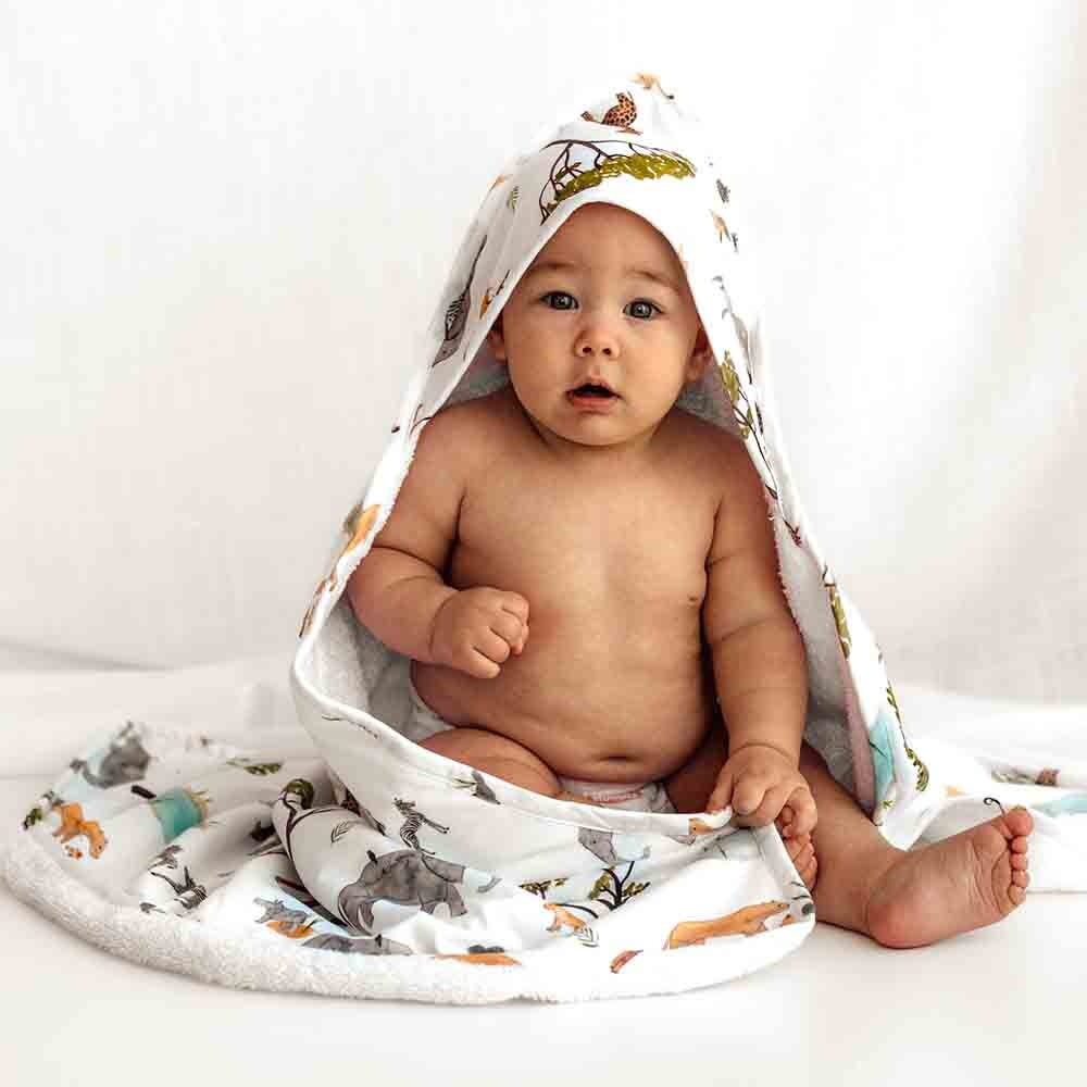 Snuggle Hunny Kids Snuggle Hunny Organic Extra Large Hooded Bath Towel Safari