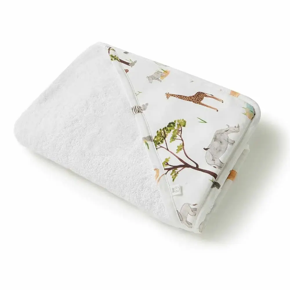 Snuggle Hunny Kids Snuggle Hunny Organic Extra Large Hooded Bath Towel Safari