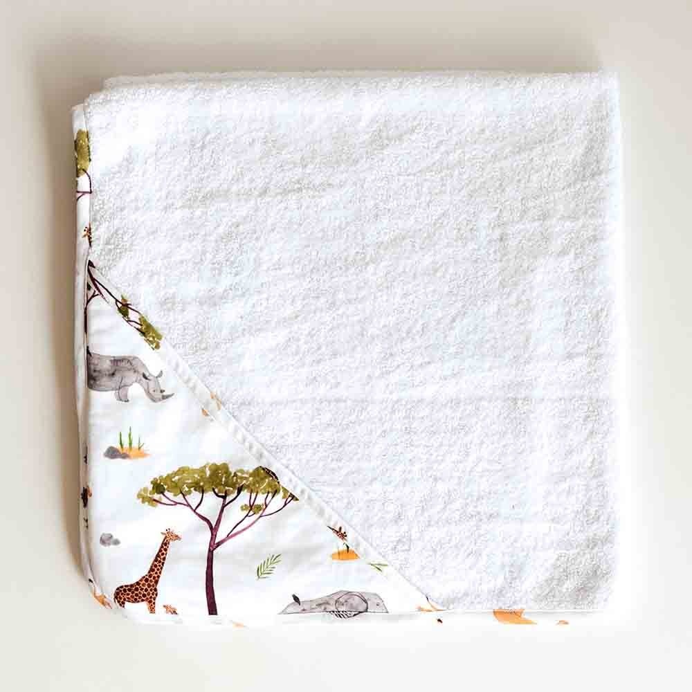 Snuggle Hunny Kids Snuggle Hunny Organic Extra Large Hooded Bath Towel Safari