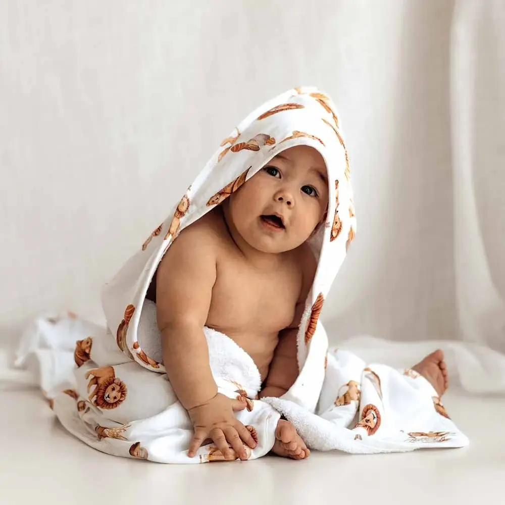 Snuggle Hunny Kids Snuggle Hunny Organic Extra Large Hooded Bath Towel Lion