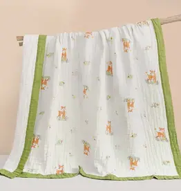 Bub2Kids Bub2Kids 6 Layer Muslin Blanket 100% Organic Cotton - Deer, Oh Dear!