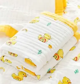 Bub2Kids Bub2Kids 6 Layer Muslin Blanket 100% Organic Cotton - Yellow Duck