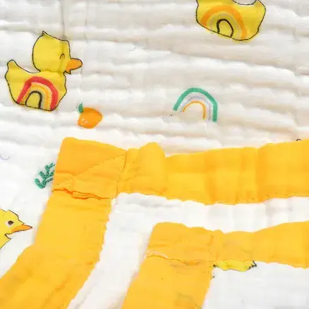 Bub2Kids Bub2Kids 6 Layer Muslin Blanket 100% Organic Cotton - Yellow Duck