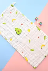 Bub2Kids Bub2Kids Pack of 3 pcs Printed 6 Layer Muslin Burp Cloths - Avocado & Banana