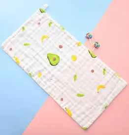 Bub2Kids Bub2Kids Pack of 3 pcs Printed 6 Layer Muslin Burp Cloths - Avocado & Banana