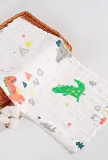 Bub2Kids Bub2Kids Pack of 3 pcs Printed 6 Layer Muslin Burp Cloths - Dinasour & Mountain