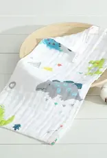 Bub2Kids Bub2Kids Pack of 3 pcs Printed 6 Layer Muslin Burp Cloths - Dinasour & Mountain