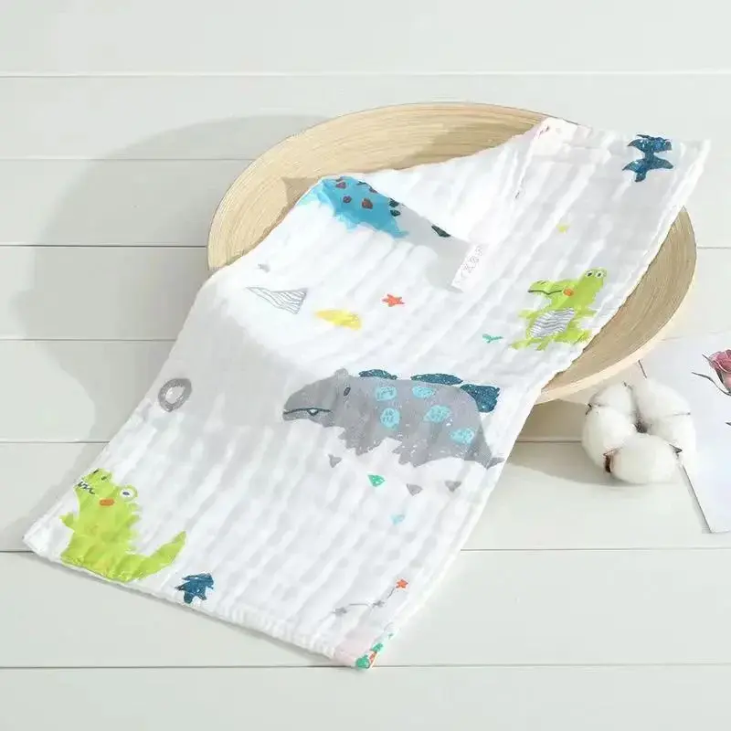 Bub2Kids Bub2Kids Pack of 3 pcs Printed 6 Layer Muslin Burp Cloths - Dinasour & Mountain
