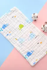 Bub2Kids Bub2Kids Pack of 3 pcs Printed 6 Layer Muslin Burp Cloths - Whale, Fishes & Ocean