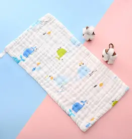 Bub2Kids Bub2Kids Pack of 3 pcs Printed 6 Layer Muslin Burp Cloths - Whale, Fishes & Ocean