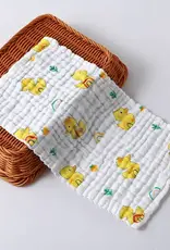 Bub2Kids Bub2Kids Pack of 3 pcs Printed 6 Layer Muslin Burp Cloths - Yellow Duck