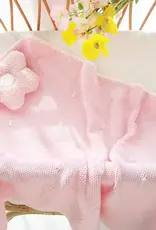 Bub2Kids Bub2Kids Premium Knitted Blanket 100% Organic Cotton - 80x100 cm - Baby Pink