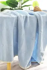 Bub2Kids Bub2Kids Premium Knitted Blanket 100% Organic Cotton - 80x100 cm - Baby Blue